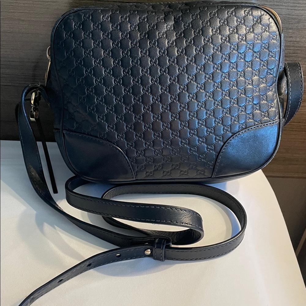 Gucci Black Leather guccisima monogram camera crossbody bag - Picture 15 of 15
